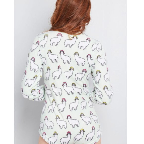 Alpaca sleep romper in mint by Lillianne size SM - Picture 4 of 6